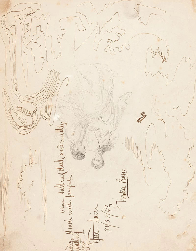 Schizzo di una coppia seduta con studi sulle nuvole - National Gallery of Art, Washington DC